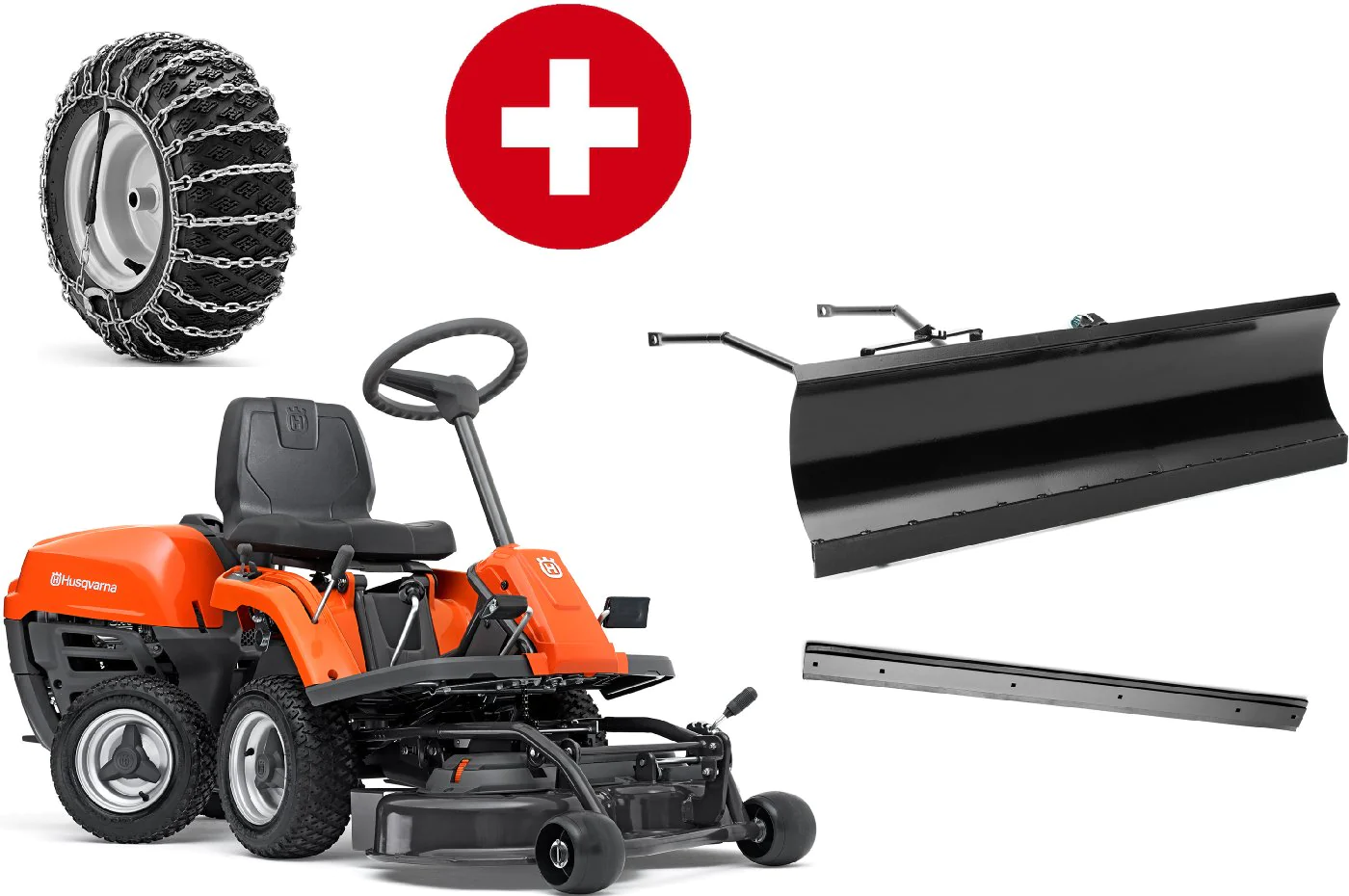1-28.webp Husqvarna Frontmäher R 112C mit Mähdeck Combi 85 – Winterpaket mit Schneeschild, Gummileiste und Schneeketten – Modell 2023 - Bild 1