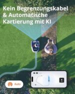 Navimow i105E Mähroboter ohne Begrenzungskabel 500 m², RTK+Vision Rasenmäher Roboter, KI Automatische Kartierung, Virtuelle Begrenzung, Mehrzonen-Management - Bild 4